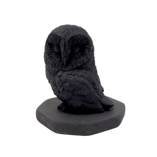 Closeup photo of Shungite Owl Figurine