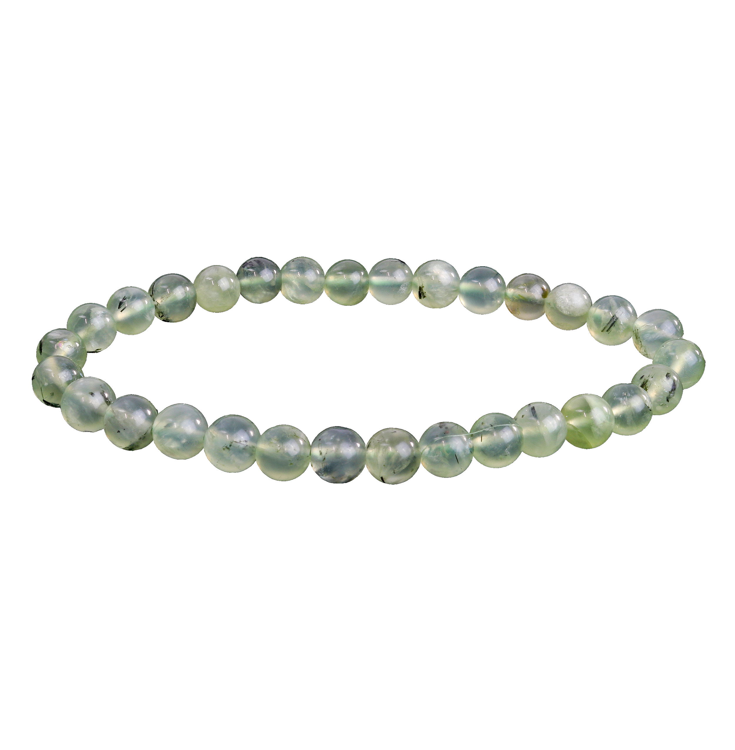 Prehnite Beaded Bracelet 6mm Round