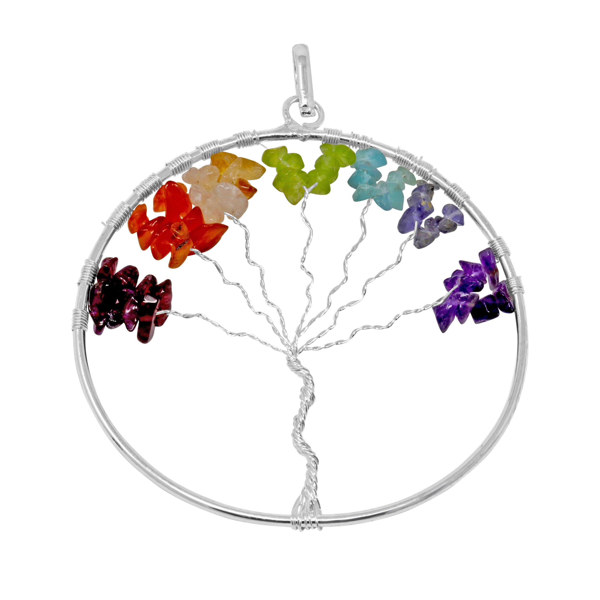ONEFINITY 7 Chakra Necklace Sterling Silver Tree of India | Ubuy