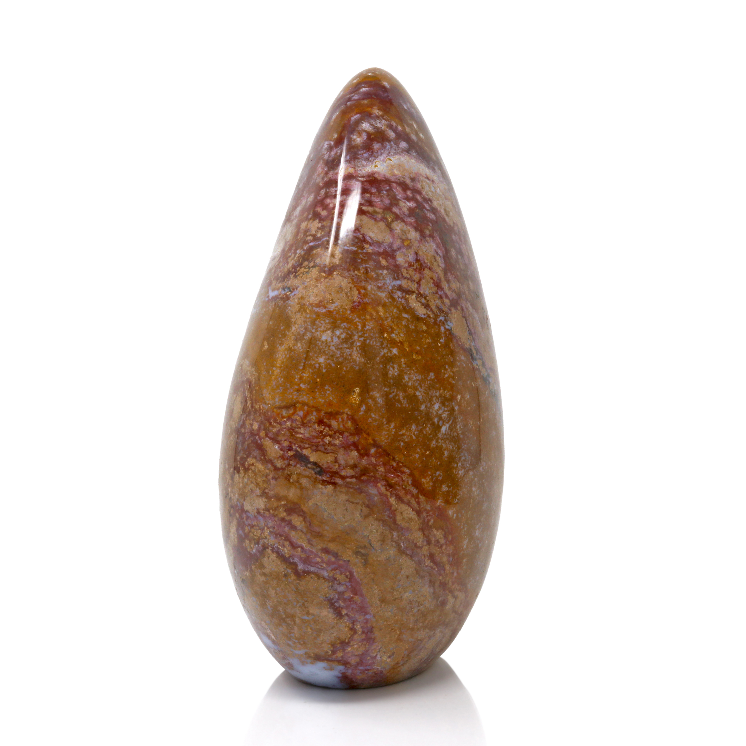 Ocean & Polychrome Jasper Freeform Cut Base - Bright Red & Mustard Yellow Coloring