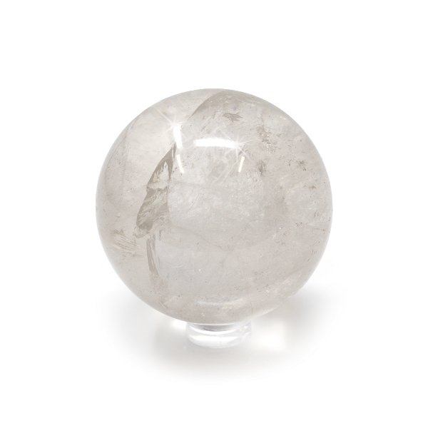 Closeup photo of Quartz Sphere - Medium Clarity Glassy Highly Reflective Crystal