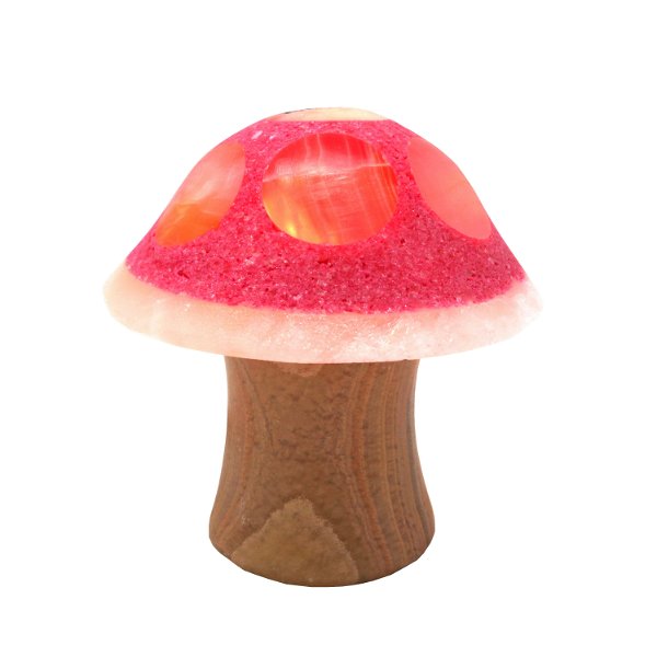 Closeup photo of Mini Onyx Mushroom Lamp Pink