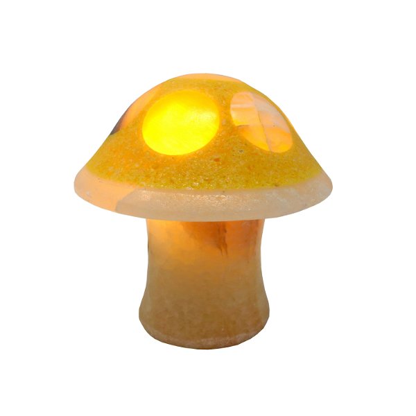 Closeup photo of Mini Onyx Mushroom Lamp Yellow