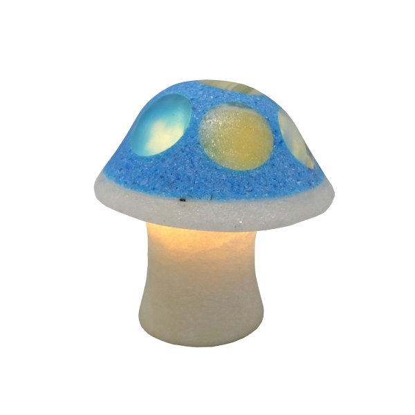 Closeup photo of Mini Onyx Mushroom Lamp Blue