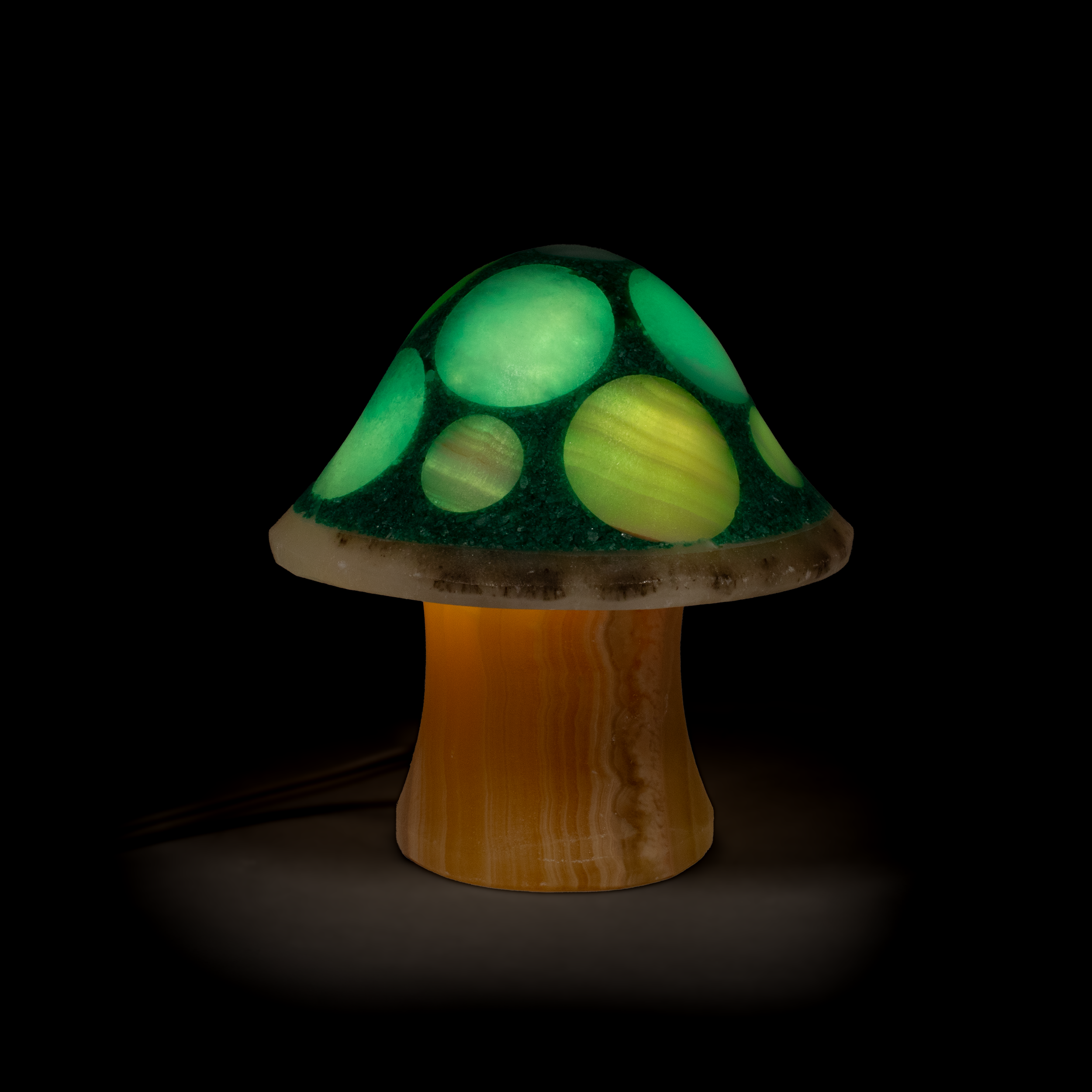 Shroominary Luminary - Small Green Mushroom Lamp