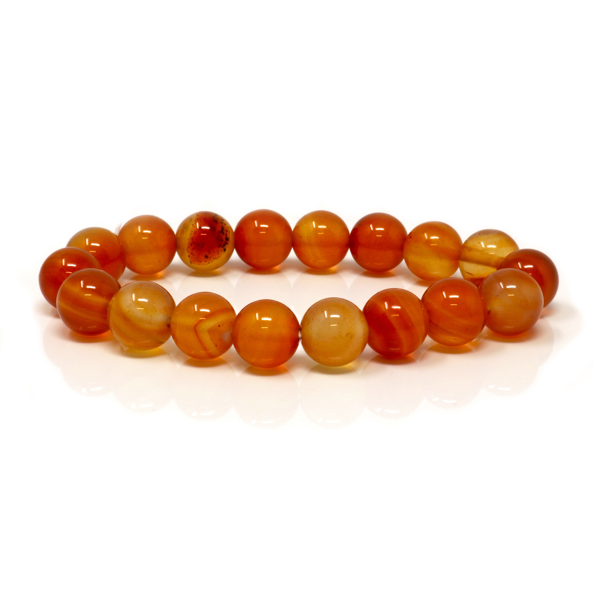 Carnelian Beaded Bracelet 10mm | Rare Earth Gallery