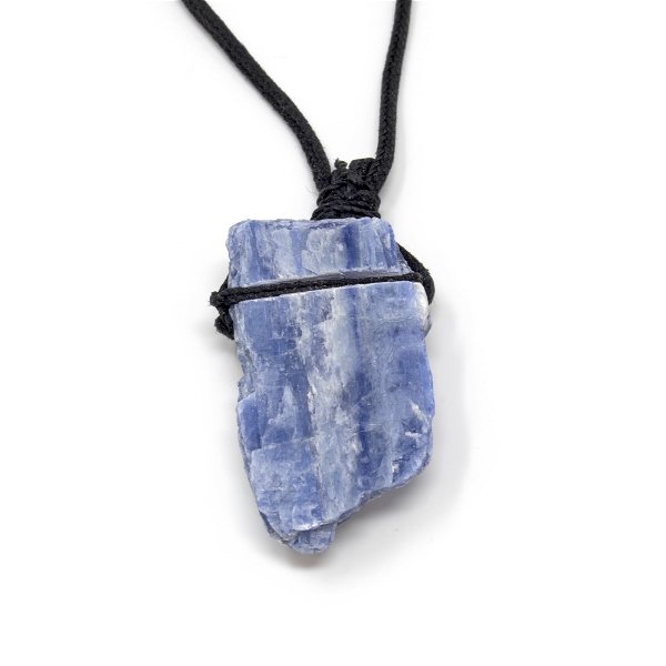 Closeup photo of Blue Kyanite Necklace On Cord