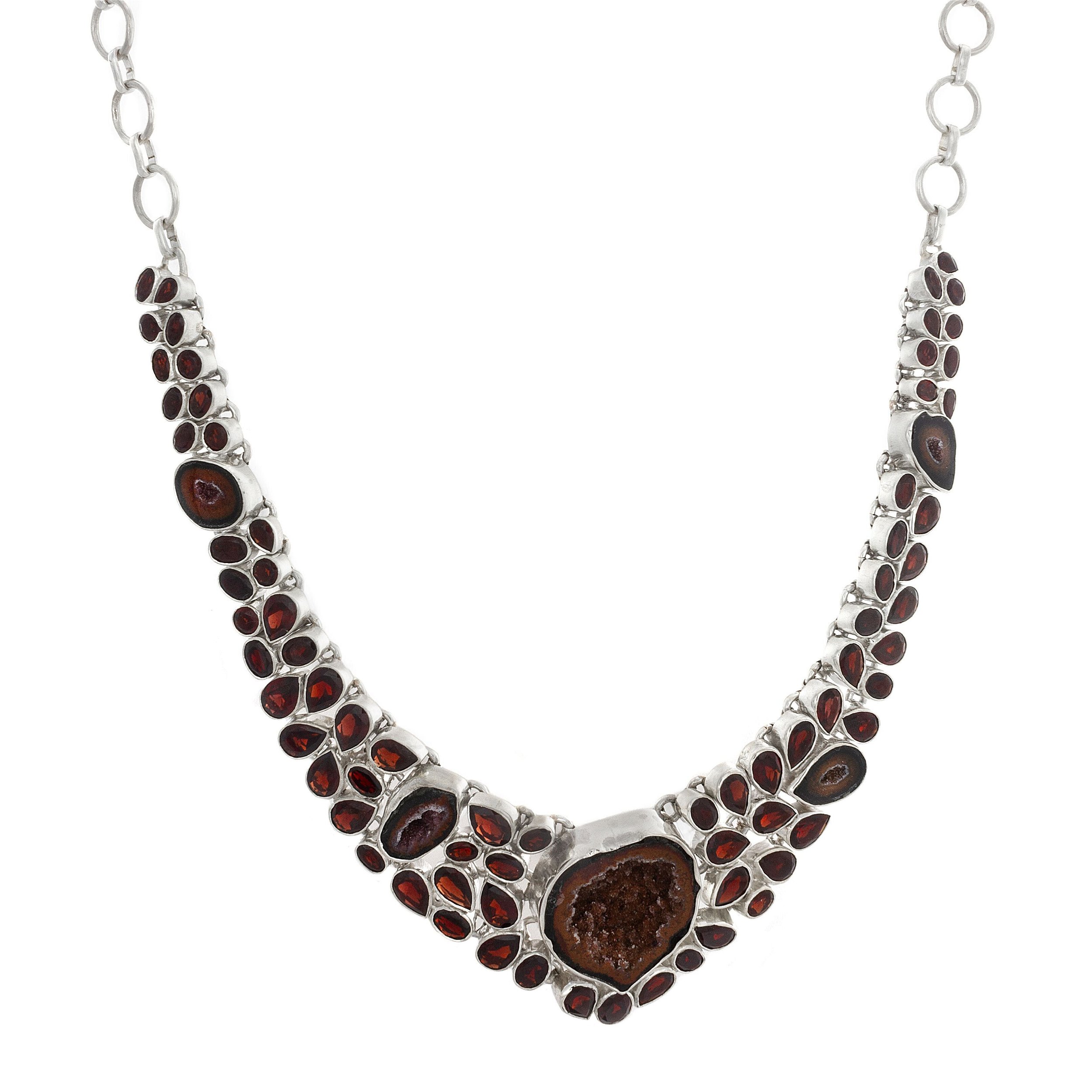 Red Geode & Garnet Necklace