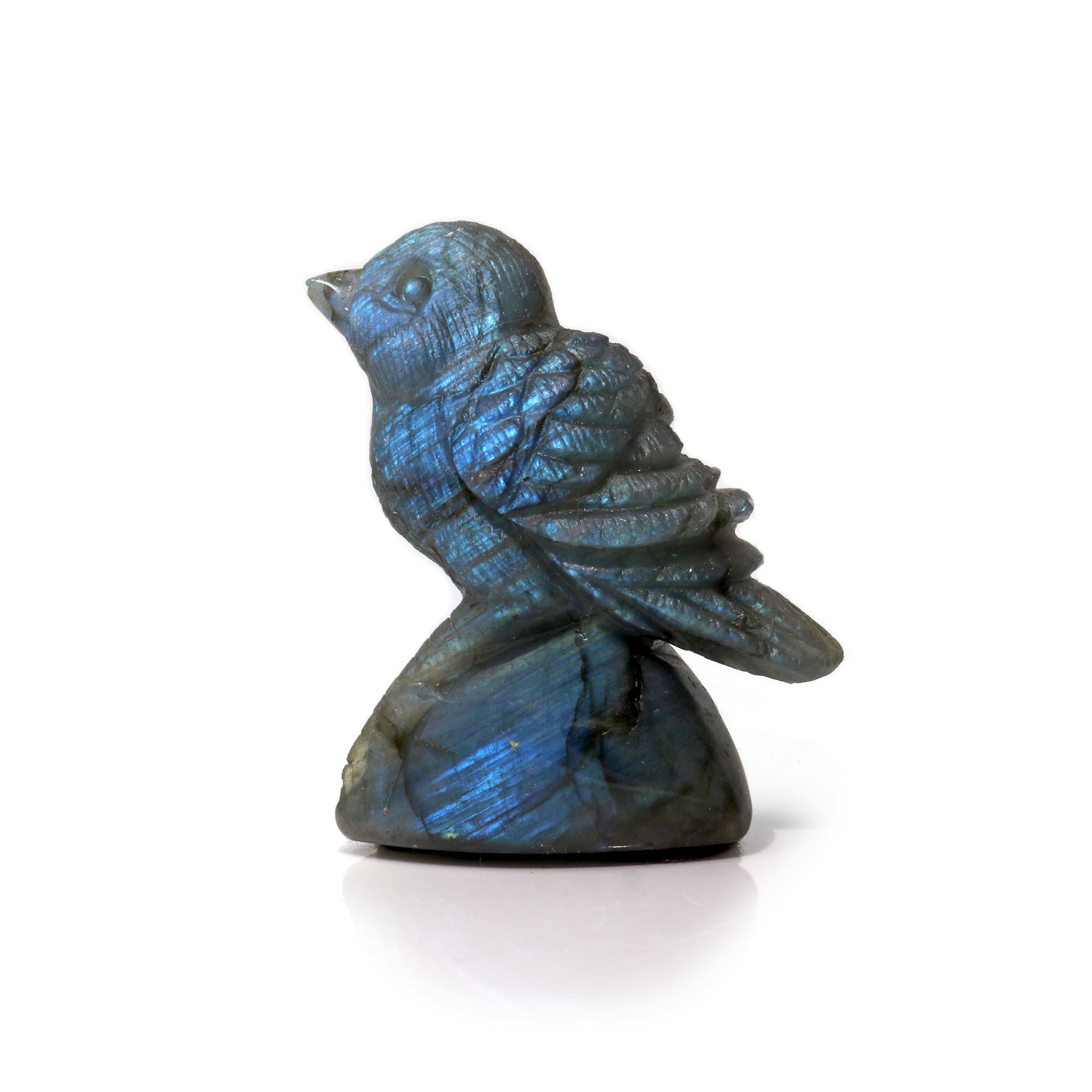 Labradorite Carving - Bird With Vibrant Blue Flash