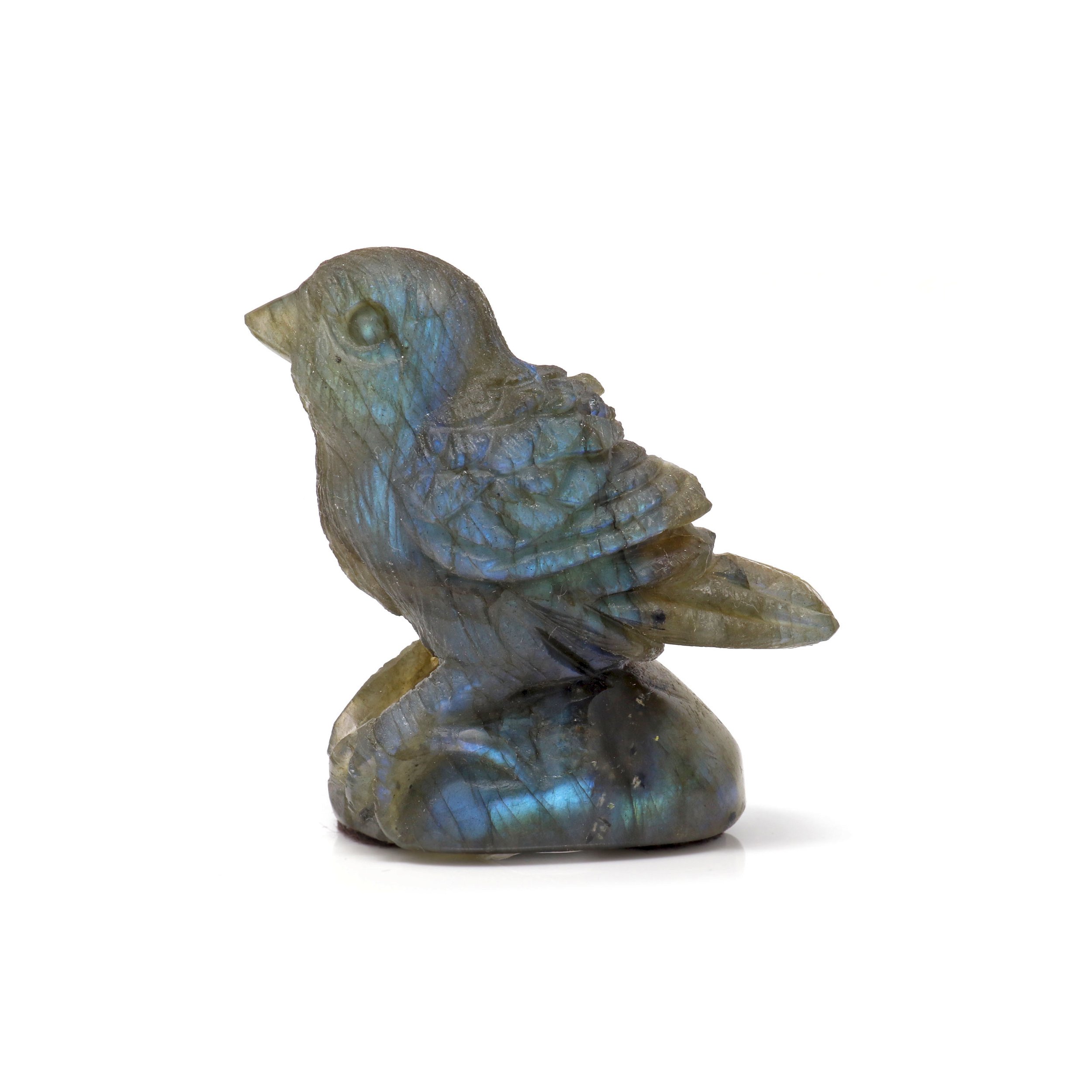 Labradorite Carving - Bird With Vibrant Blue Flash