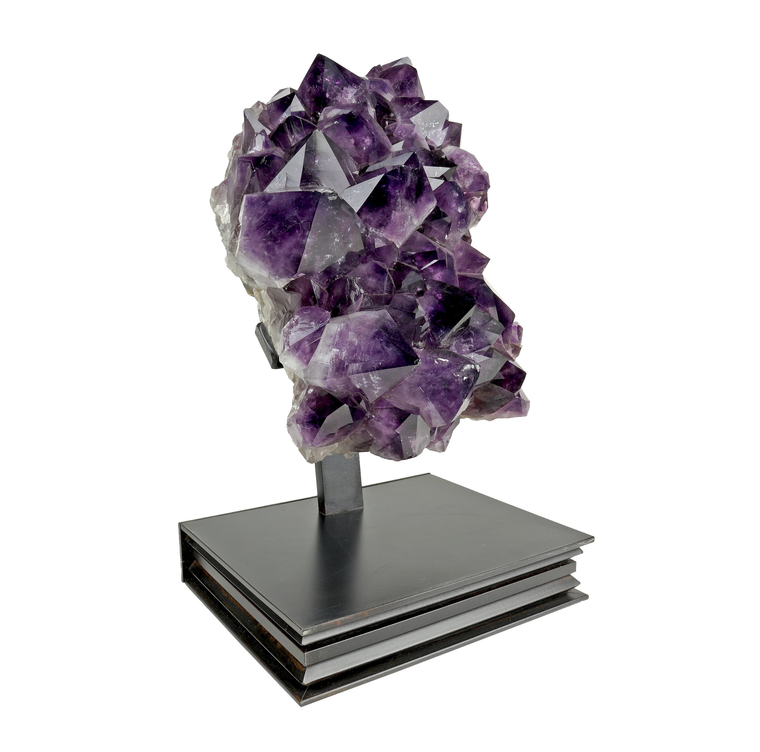 Amethyst Crystal Cluster In Custom Stand - Unpolished