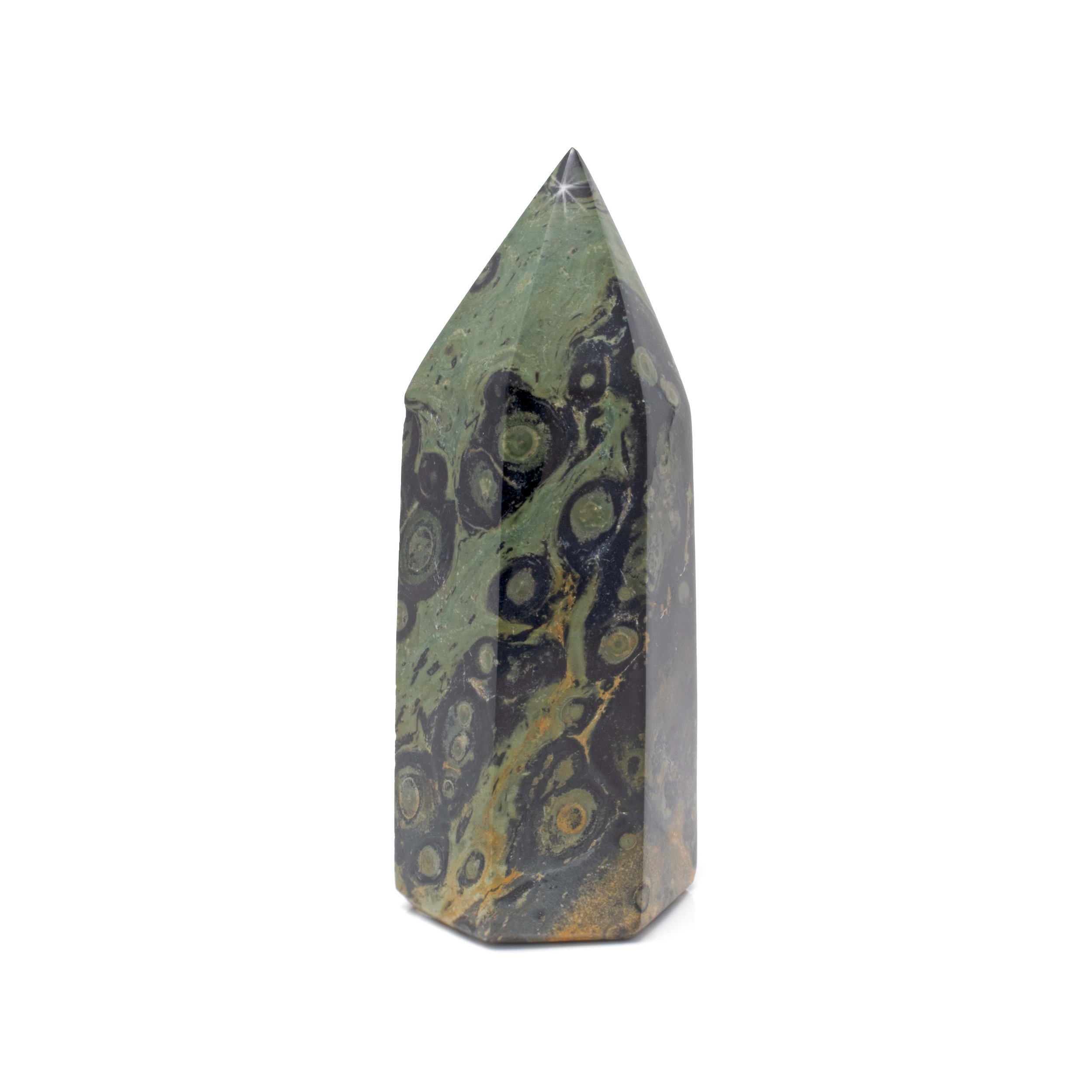 Stromatolite Point Cut & Polished - Swirling Multicolored Face