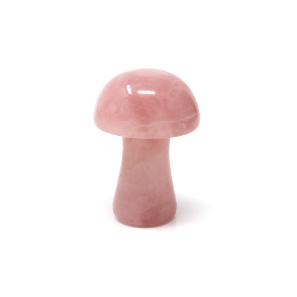 Closeup photo of Rose Quartz Mushroom