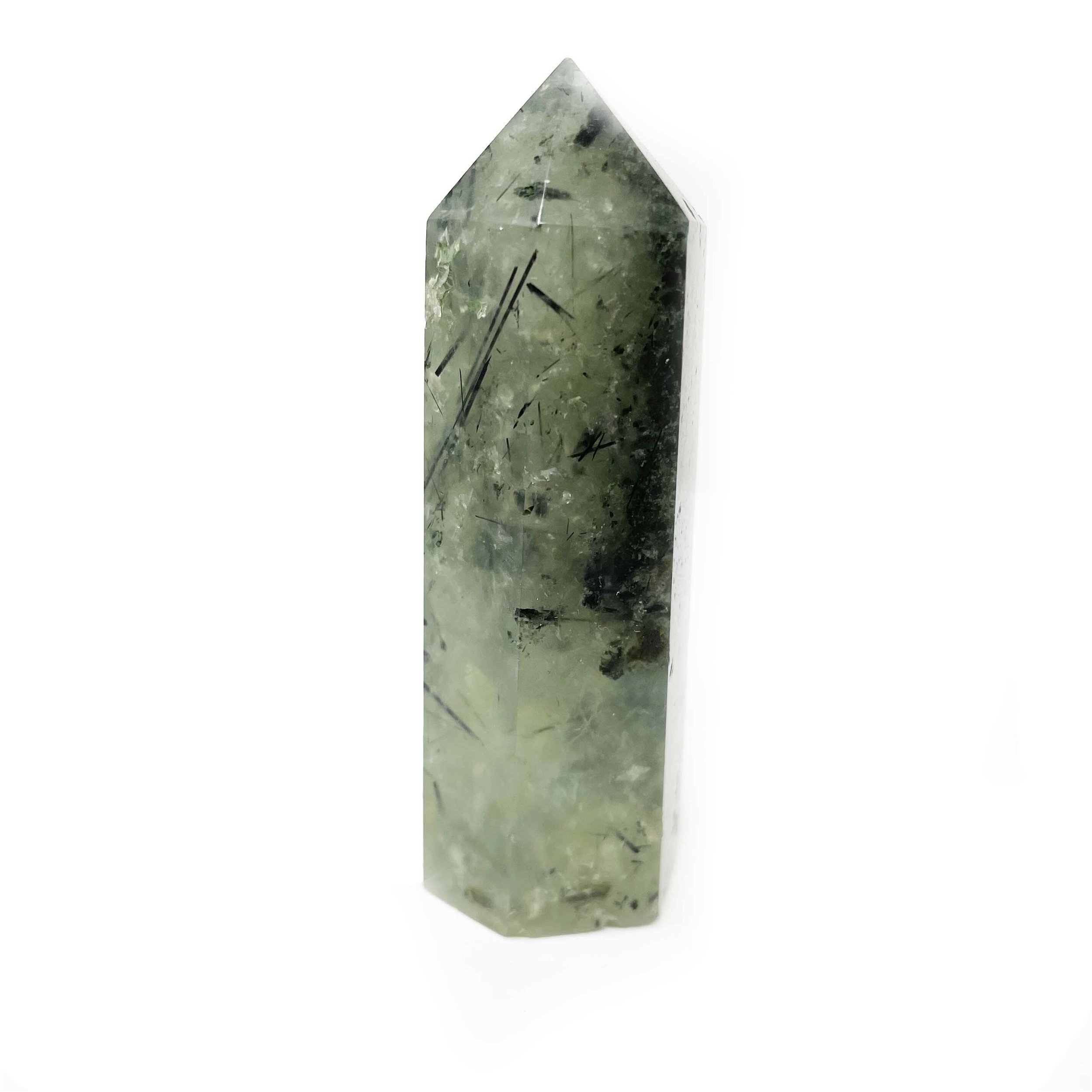 Prehnite Point With Epidote - Cut & Polished From Mali