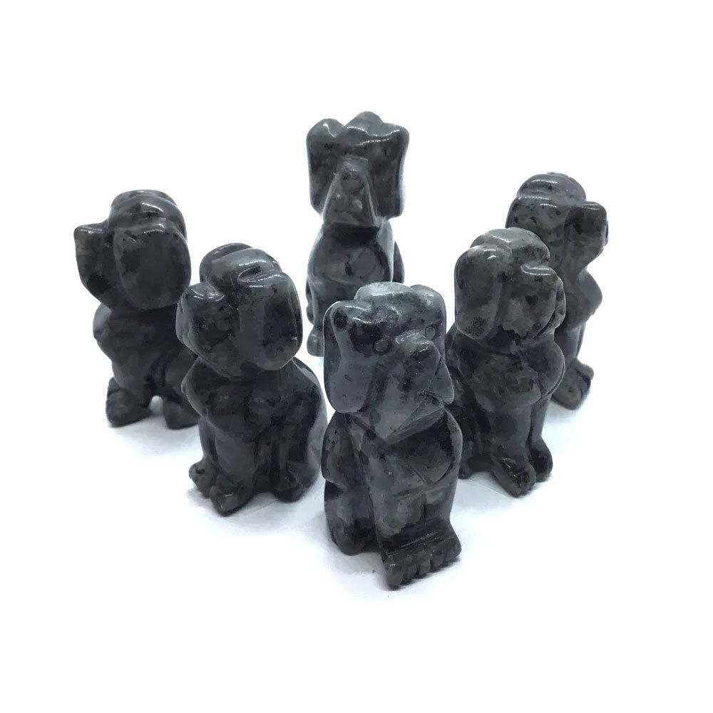 Larvikite Dog Carving