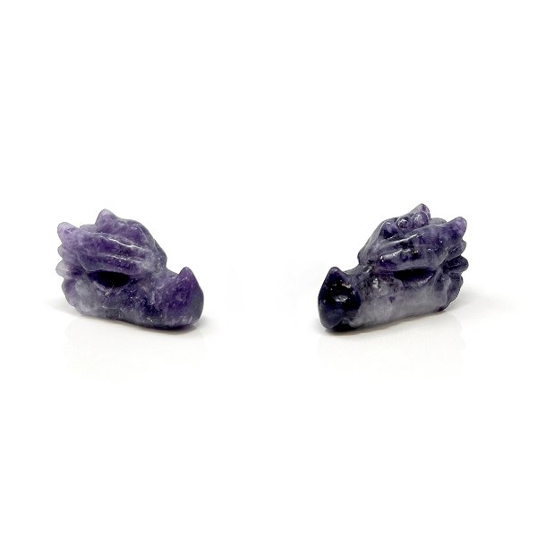 Closeup photo of Lepidolite Dragon Skull Carving (Sold in Singles)