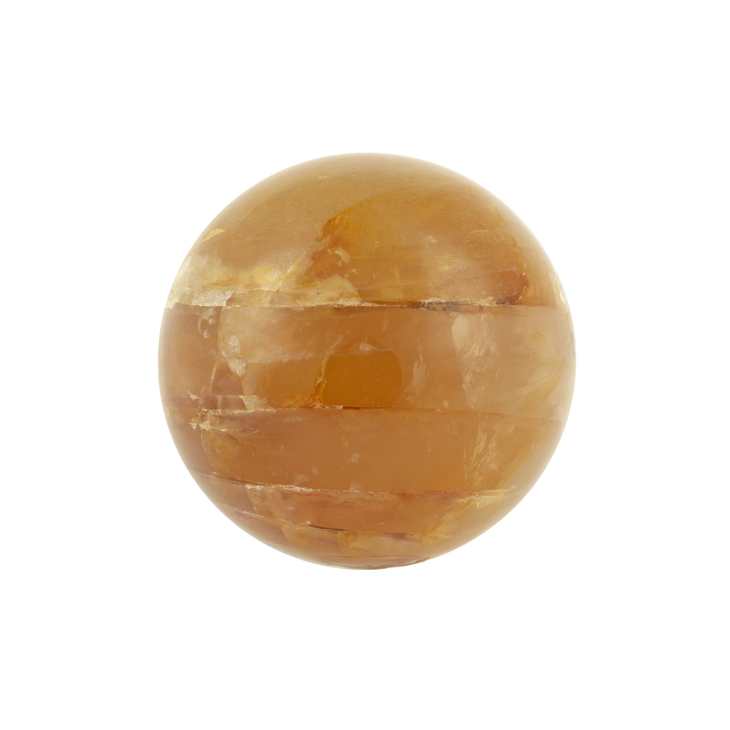 Golden Healer Quartz Sphere From Madagascar With Multicolor Layering With Vibrant Streaks Of Yellow