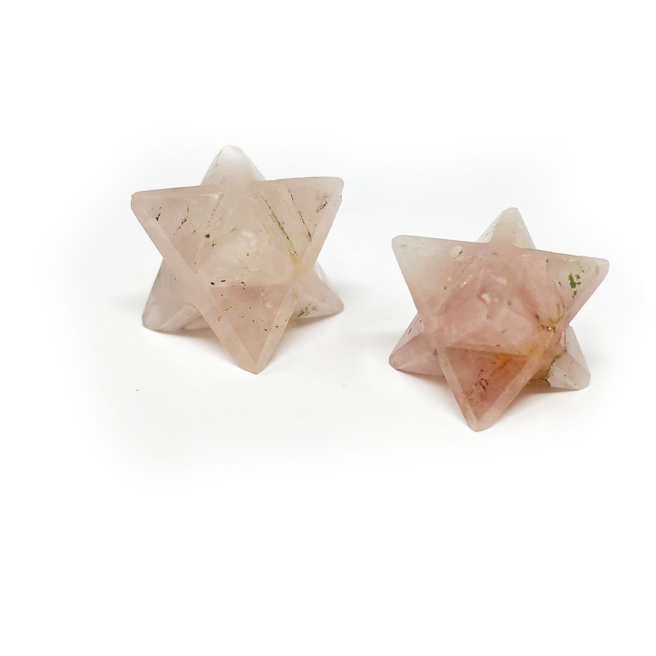 Rose Quartz Merkabah Star From India. (Singles) - Sacred Geometry