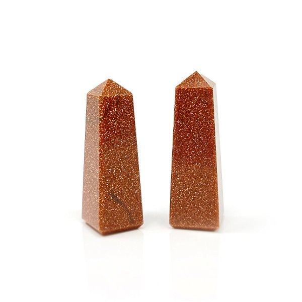 Closeup photo of Red Goldstone Obelisk - Mini (Sold in Singles)