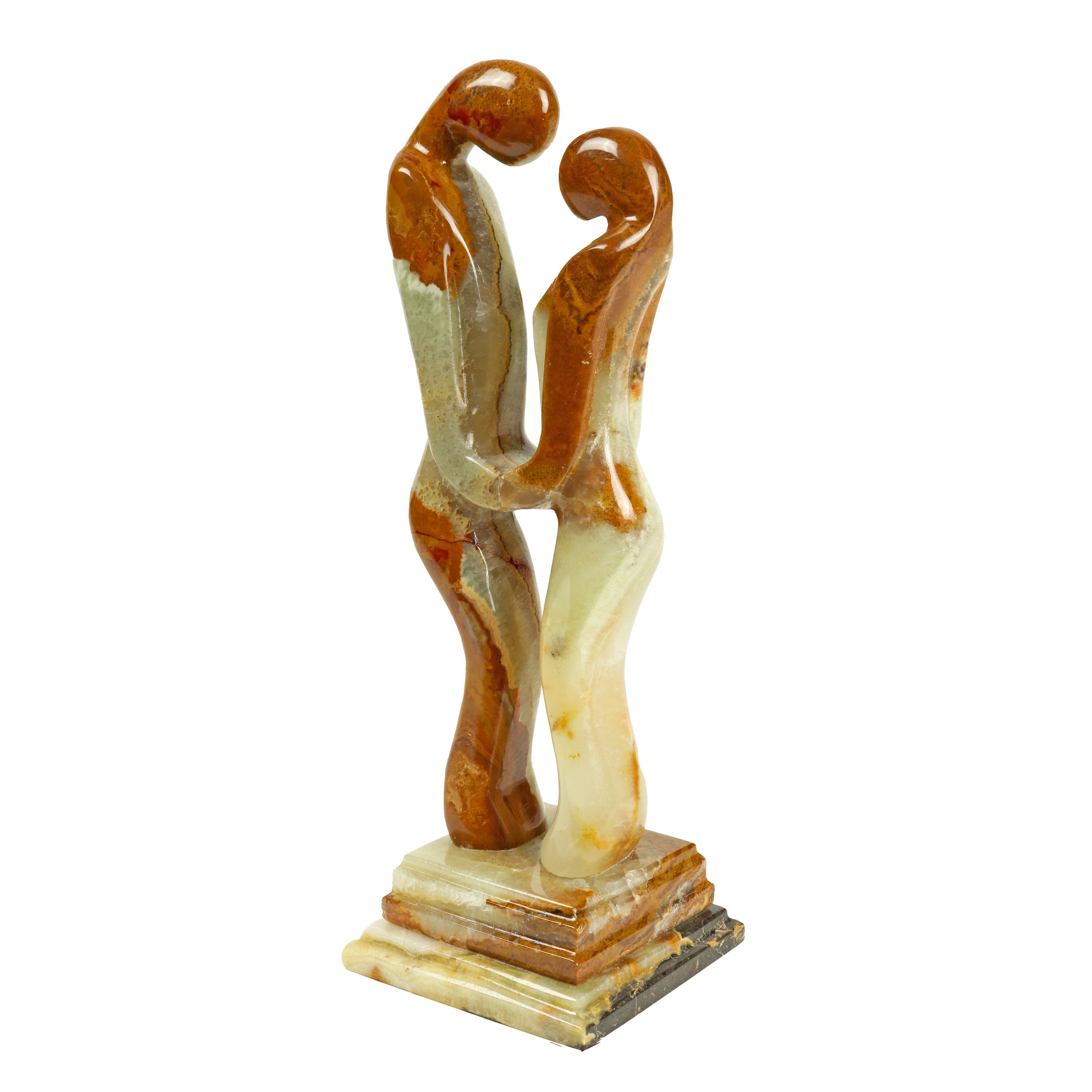 Brown & White Onyx Lovers Sculpture