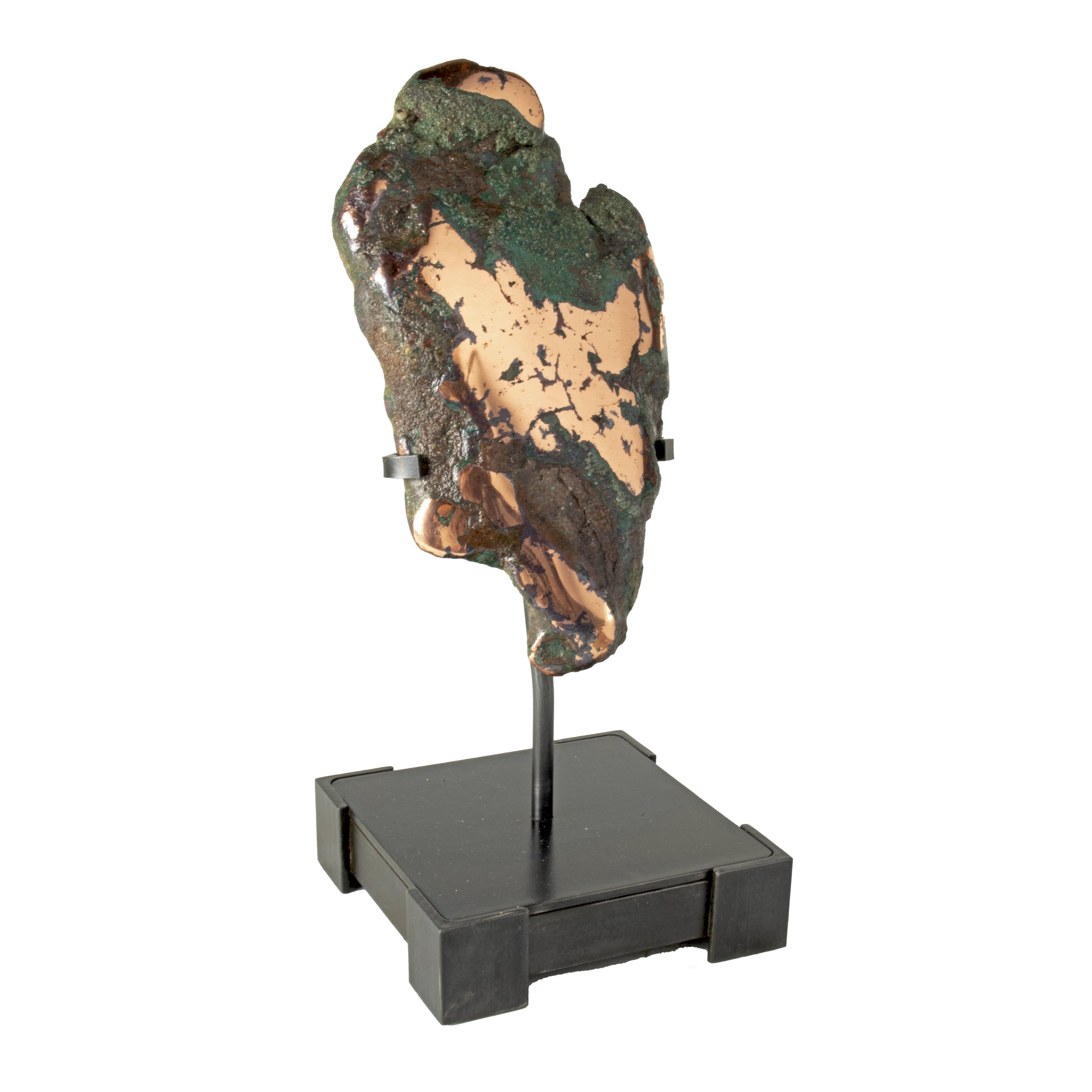 Michigan Float Copper Nugget On Custom Stand - Square With Corners