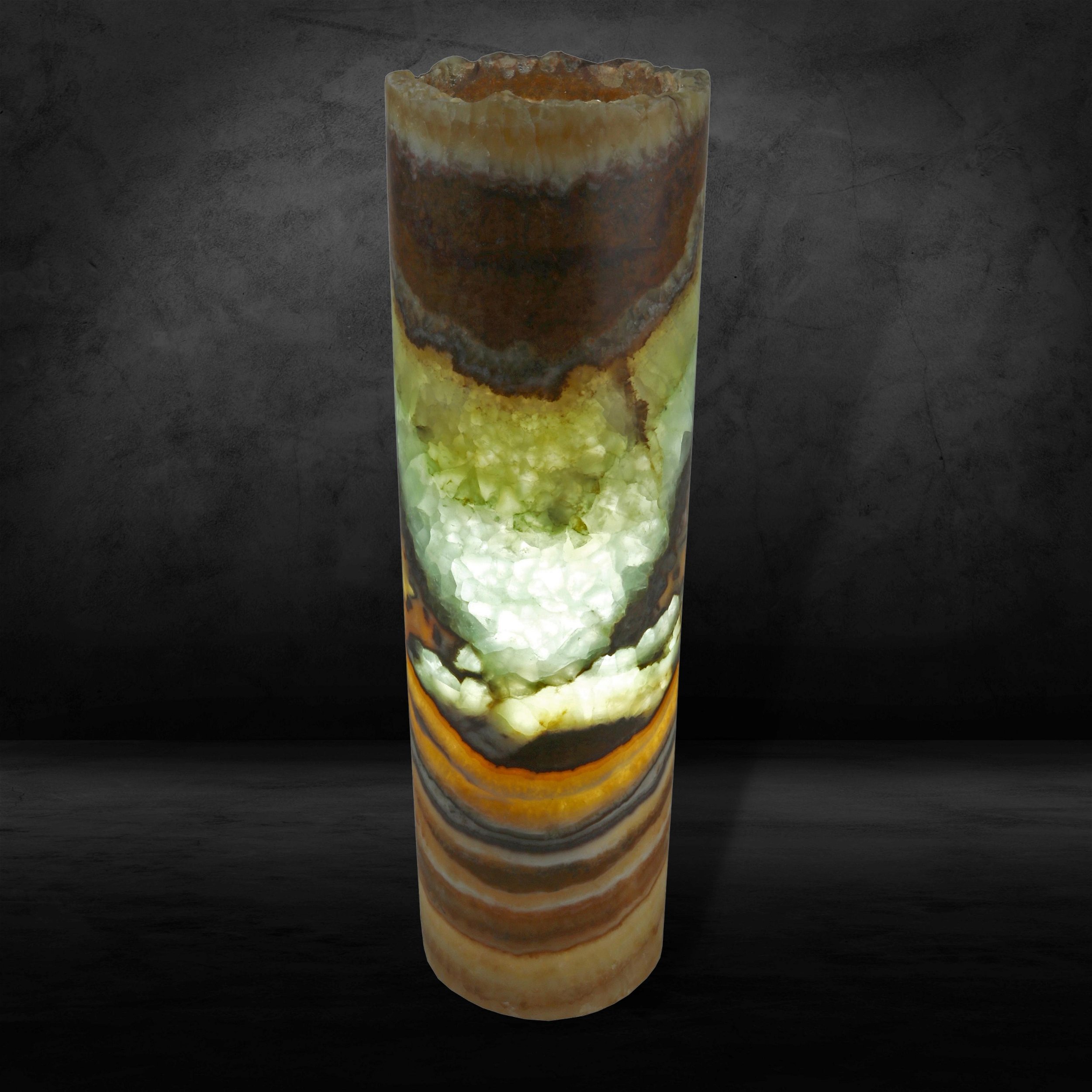 Aqua Onyx Cylinder Luminary