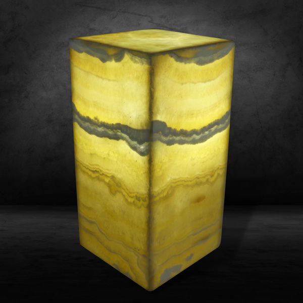 Closeup photo of Nube Square Onyx Luminary Pedestal
