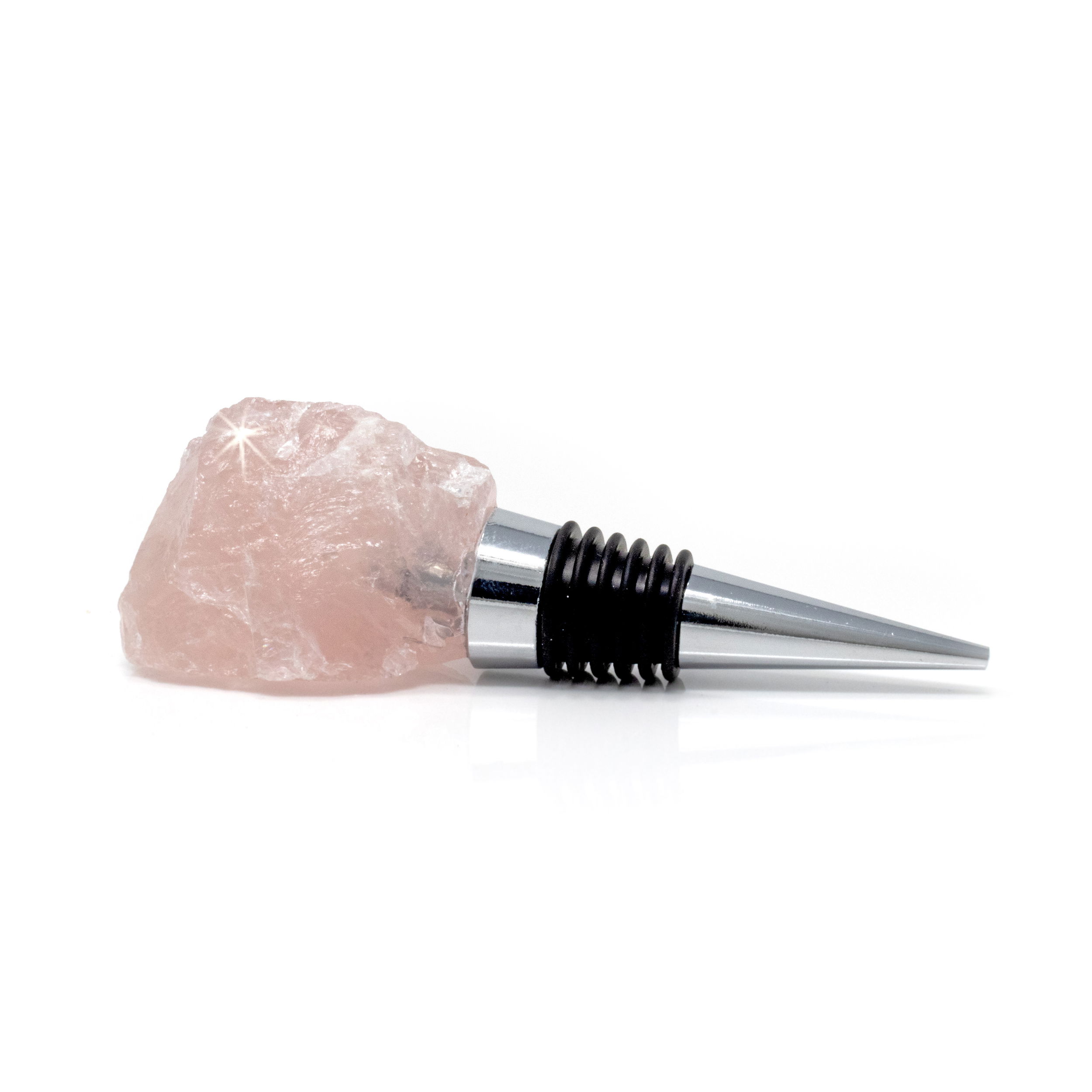 Rough Rose Quartz Wine Stopper