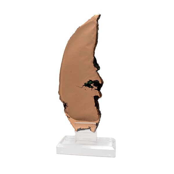 Closeup photo of Michigan Vein Copper Slice On Acrylic Screw Stand