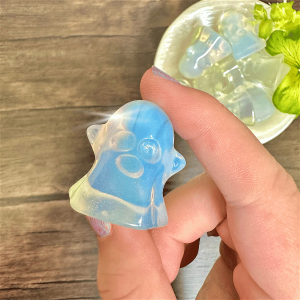 Closeup photo of Opalite Ghost Carving (Singles)