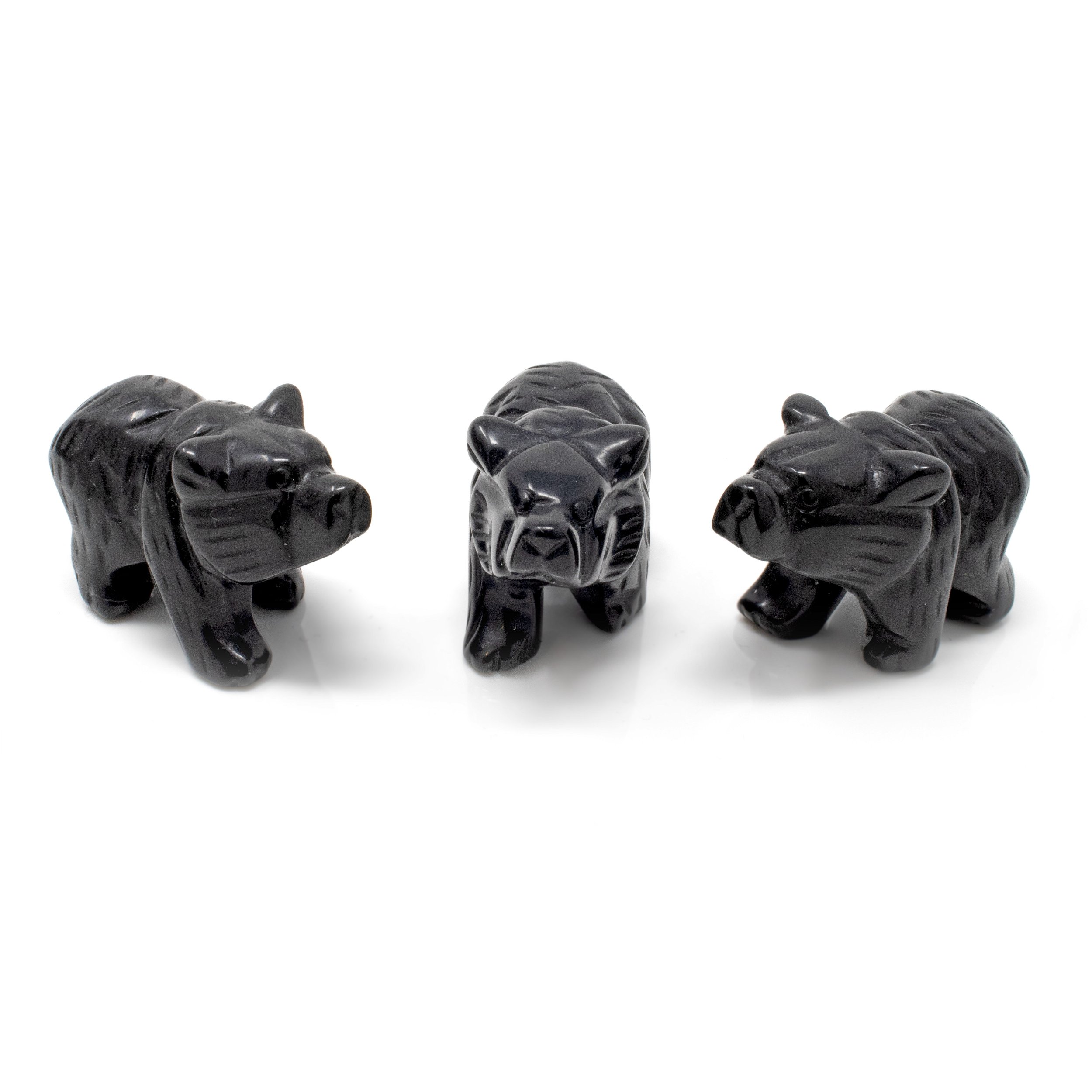 Black Obsidian Bear Carving - Sold in Singles
