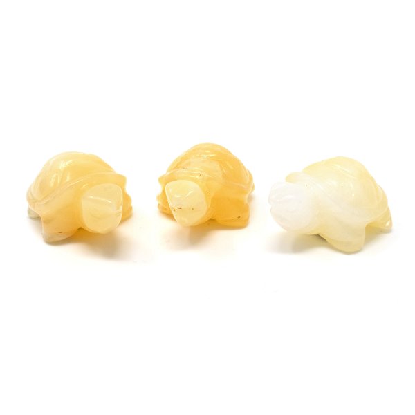 Closeup photo of Yellow Calcite Turtle Carving - Singles