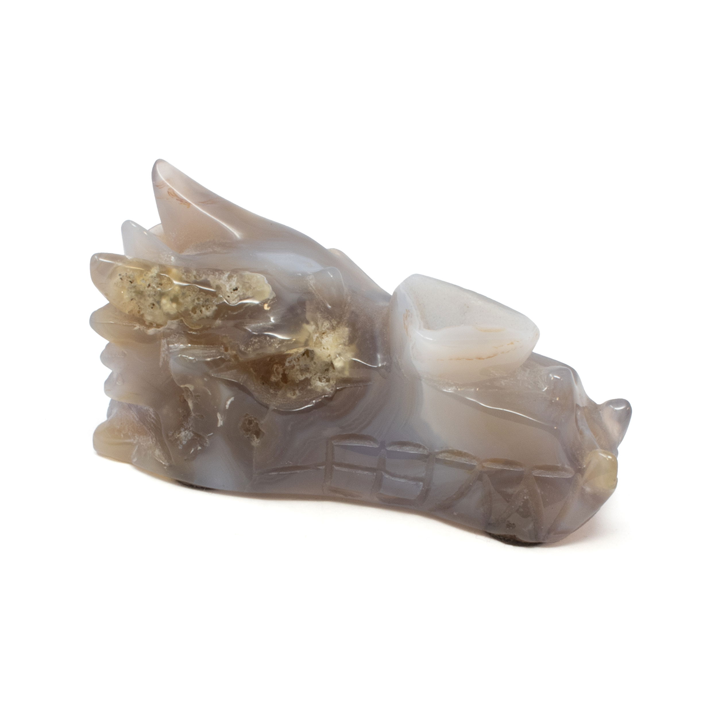 Geode Agate Dragon Carving