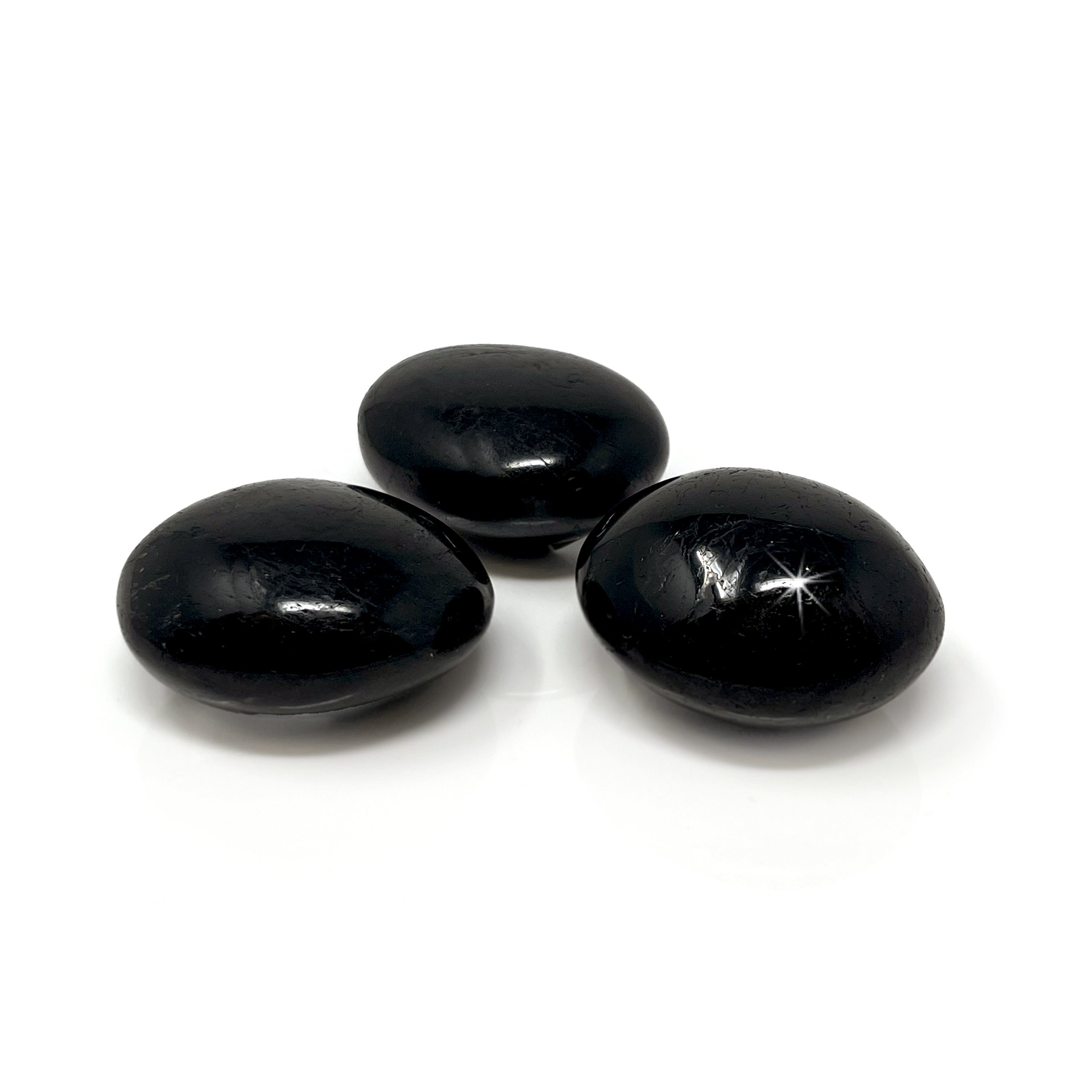 Tumbled Black Tourmaline Palm Stone (Sold in Singles)