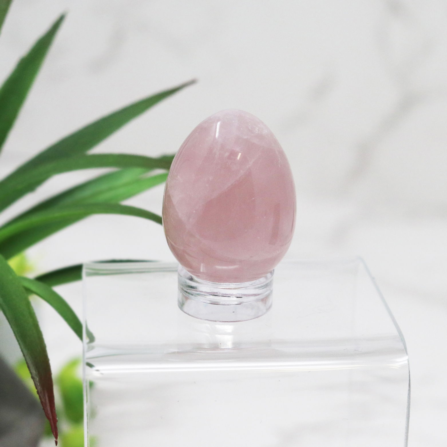 Rose Quartz Carved Eggs - Small