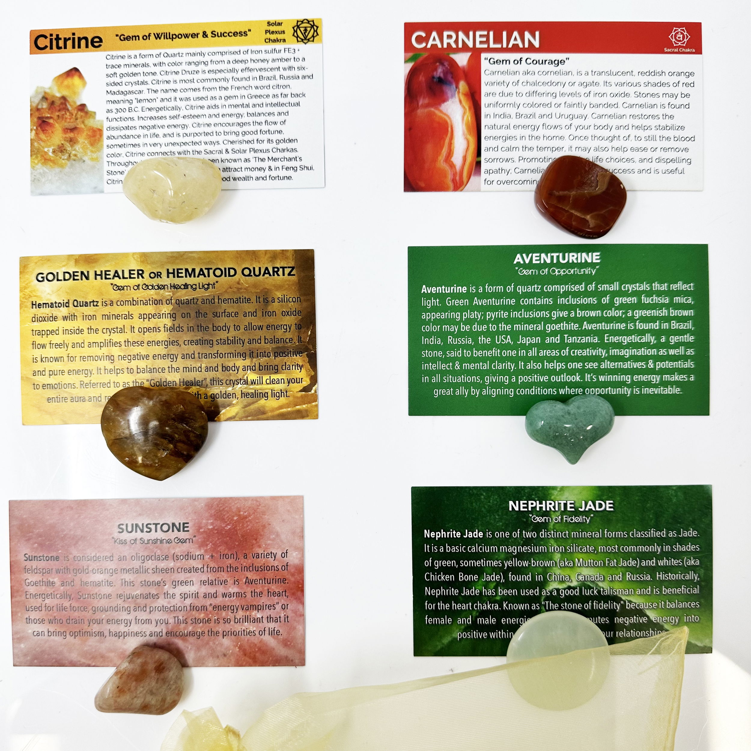 This Abundance Intention Pouch helps attract and manifest abundance in your life. It includes selected tumbled stones and hearts, such as Citrine and Carnelian, known for their energy to aid in abundance. This pouch is your perfect companion to help you bring abundance into your life. Abundance Intention Pouch with Tumbled Stones and Hearts