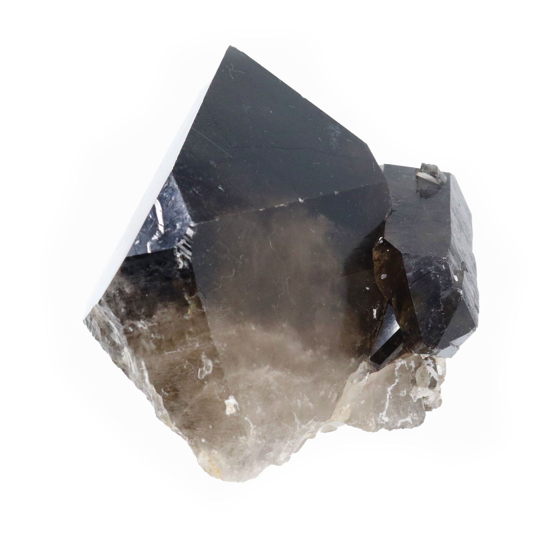 Smoky Quartz Twin Crystals With Double Terminated Feature And Albite Crystals