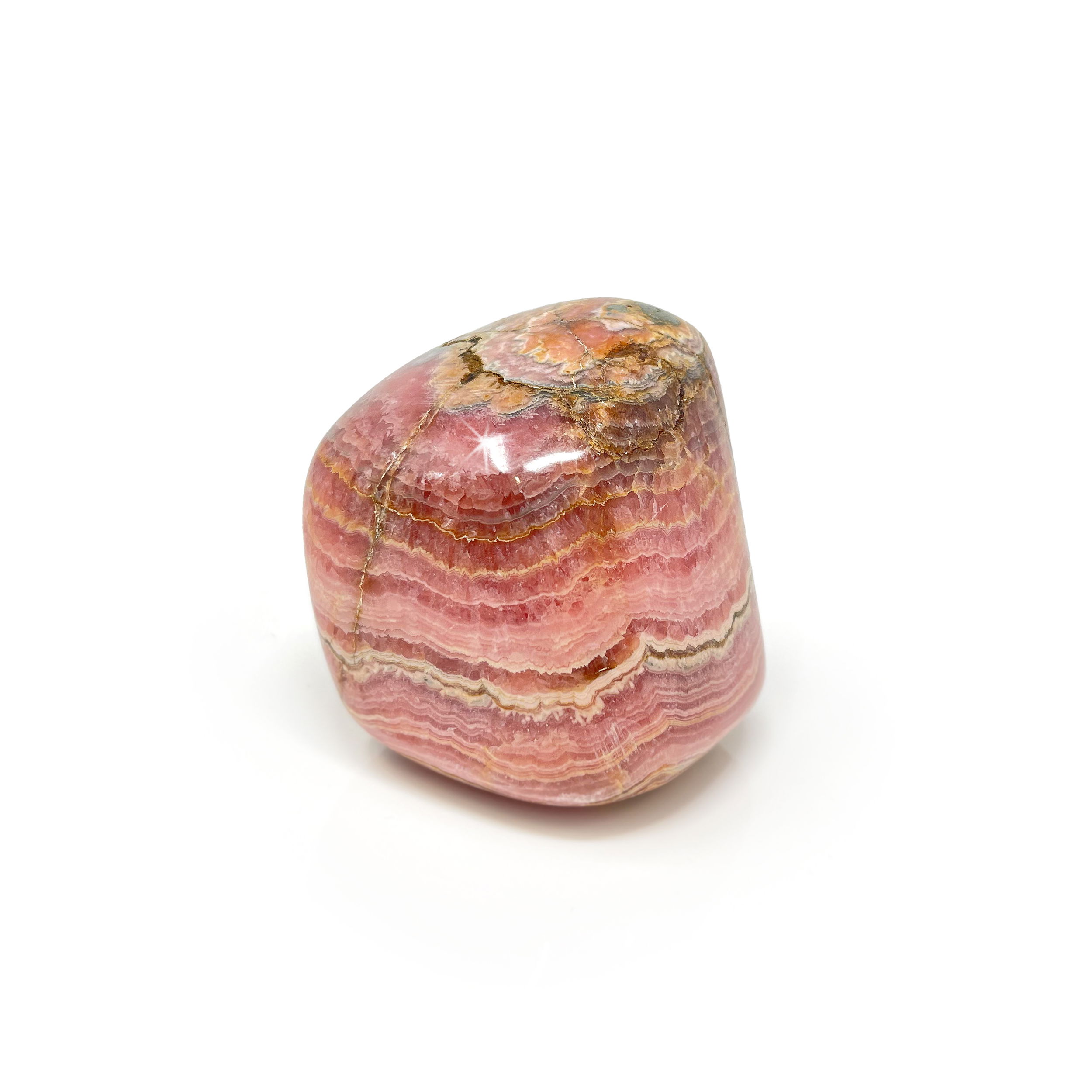 Rhodochrosite Palm Therapy Stone