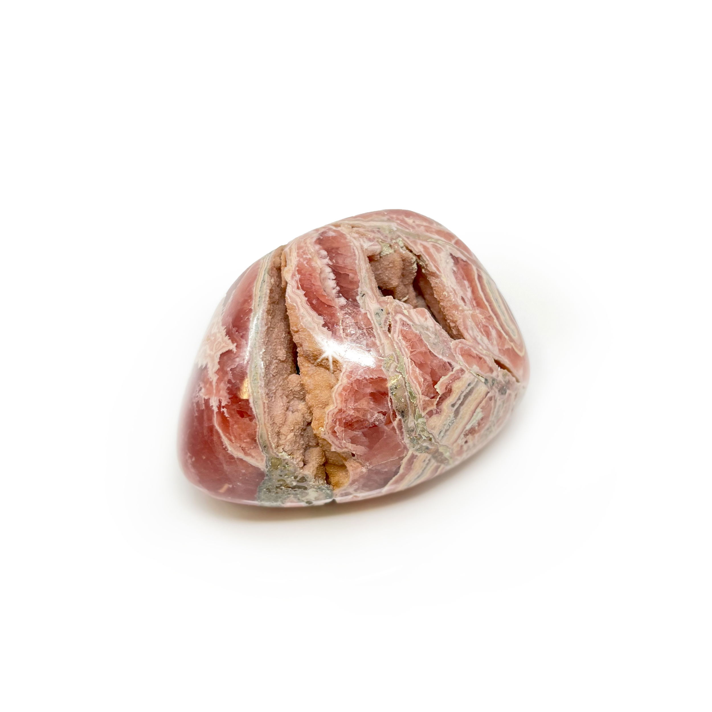 Rhodochrosite Palm Therapy Stone