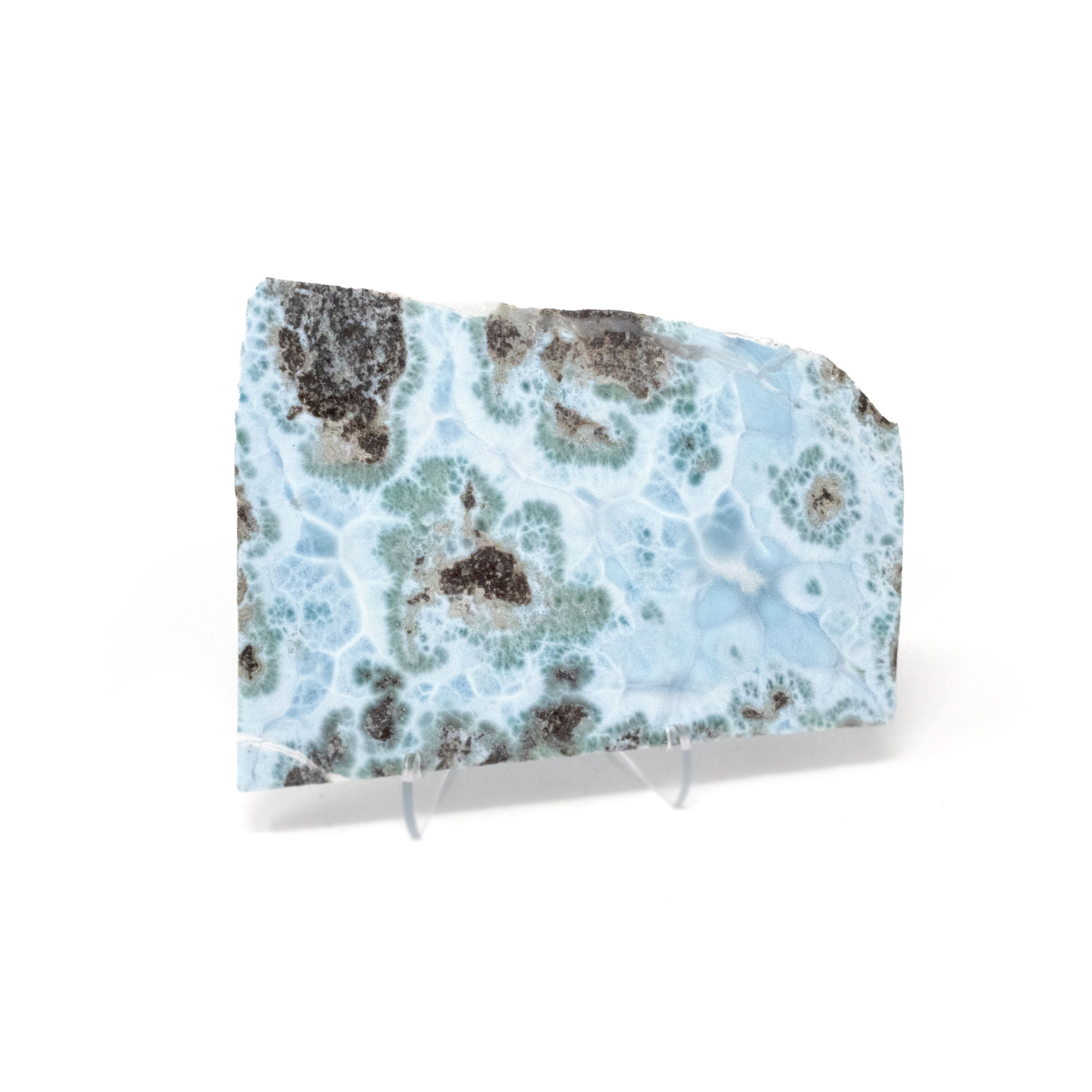 Larimar Slice with Rough Edges - Double-sided Polished