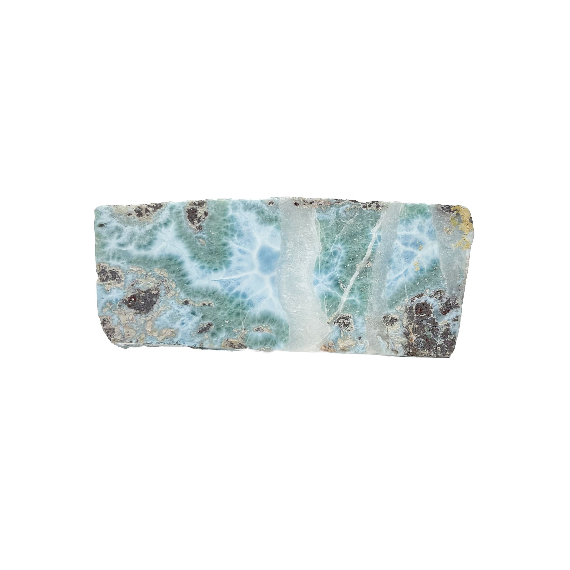 Larimar Slice with Rough Edges - Double-Sided Polished (Free Lucite Stand with Purchase)