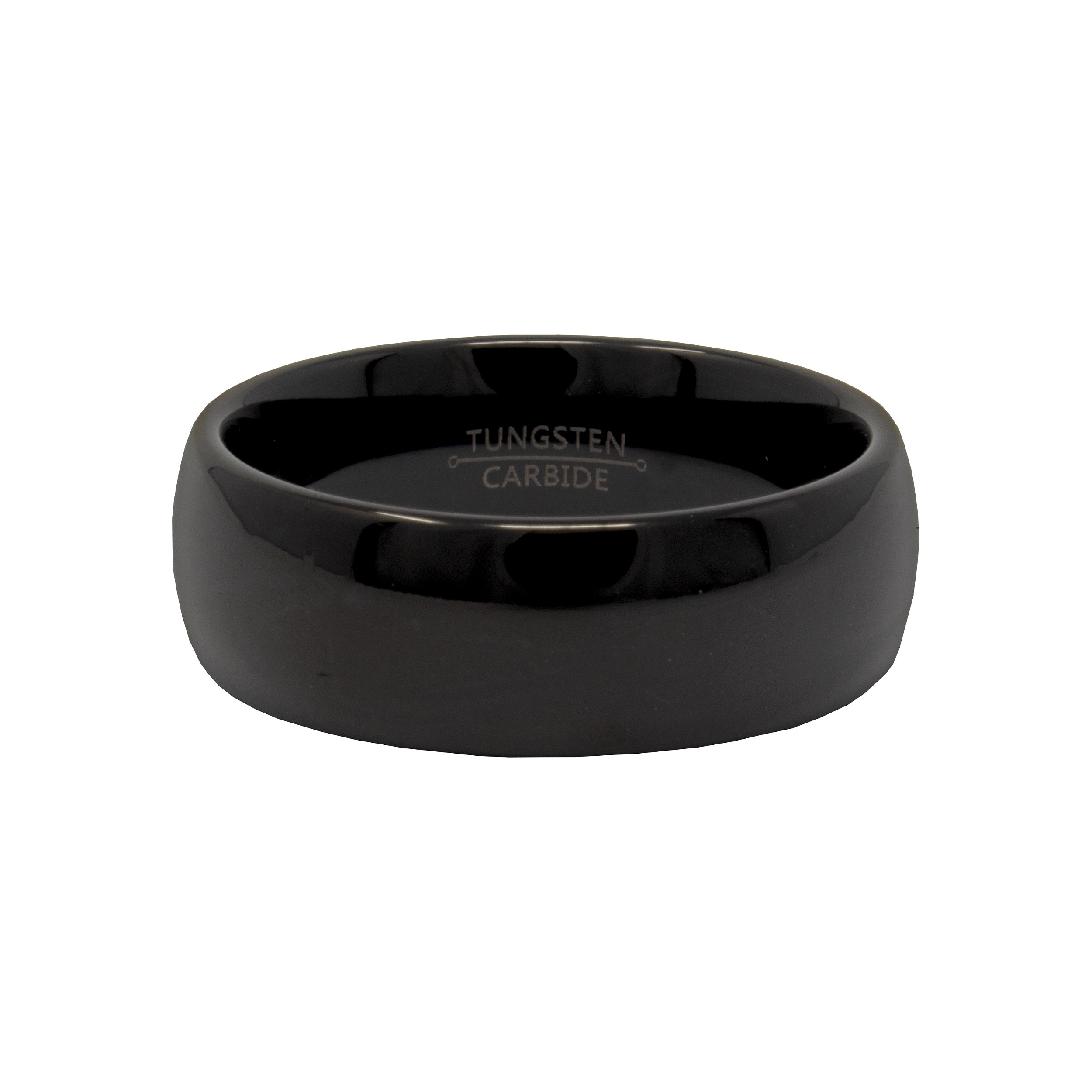 Tungsten Ring Size 10 - 8mm Black High Polish Domed