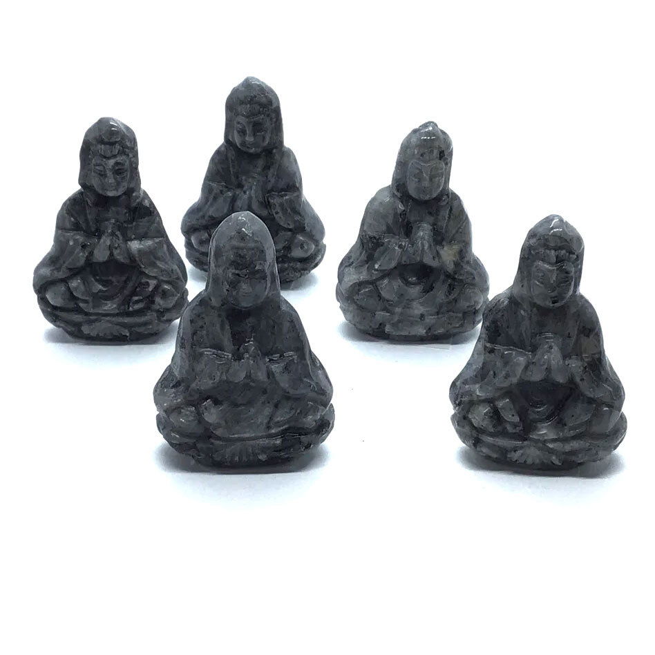 Embrace the tranquil power of the Larvikite Kwan Yin Carving, a masterfully sculpted figure that unites spiritual grace with the mesmerizing energies of Dragon Bloodstone. This exquisite carving honors Kwan Yin, the revered Goddess of Compassion, intricately etched in natural Larvikite—a stone known for its shimmering labradorescence and protective qualities. Enhanced with radiant Dragon Bloodstone accents, this piece resonates with courage, healing, and grounding vitality. Larvikite Kwan Yin Carving