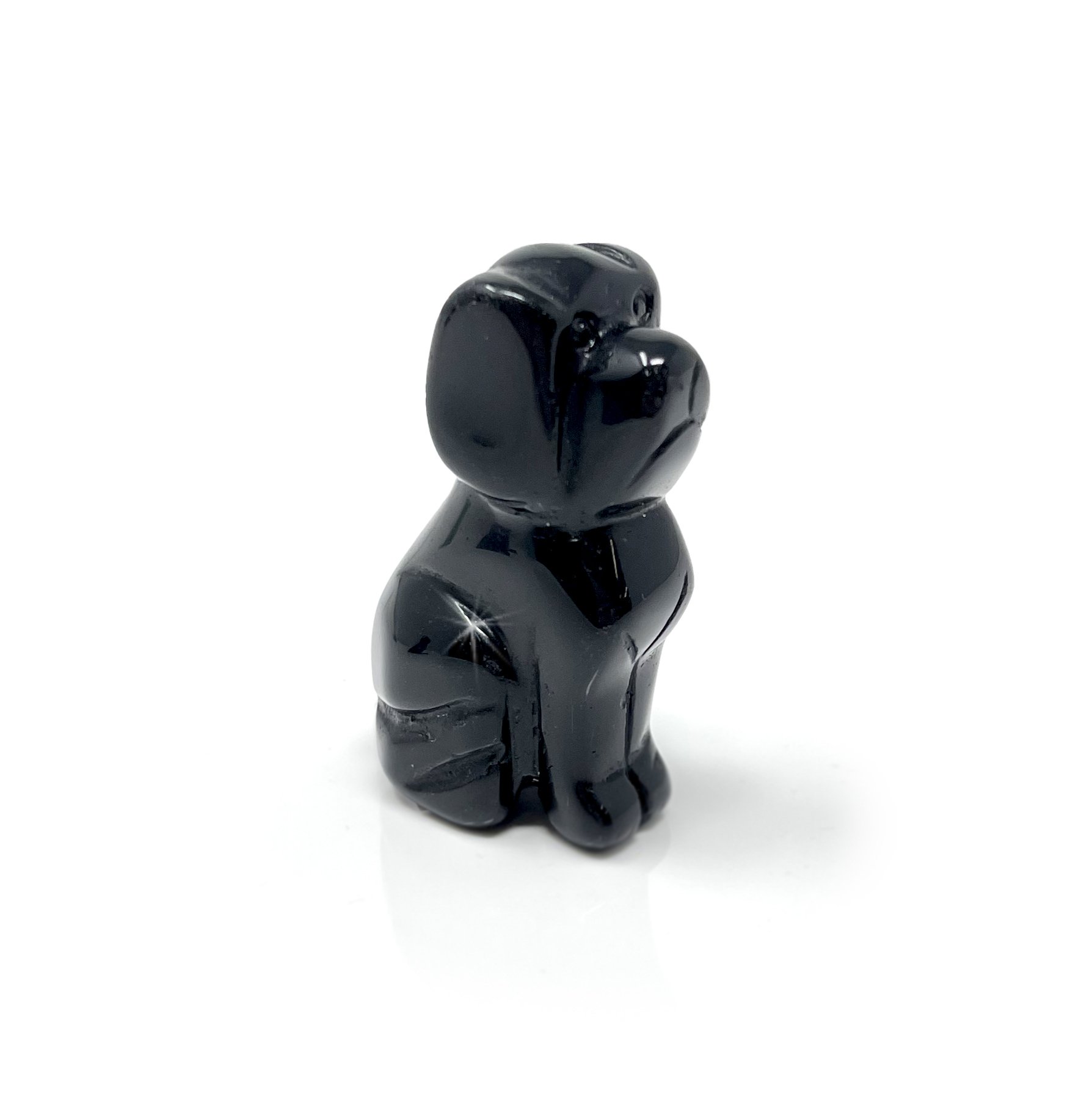 Black Obsidian Dog Carving