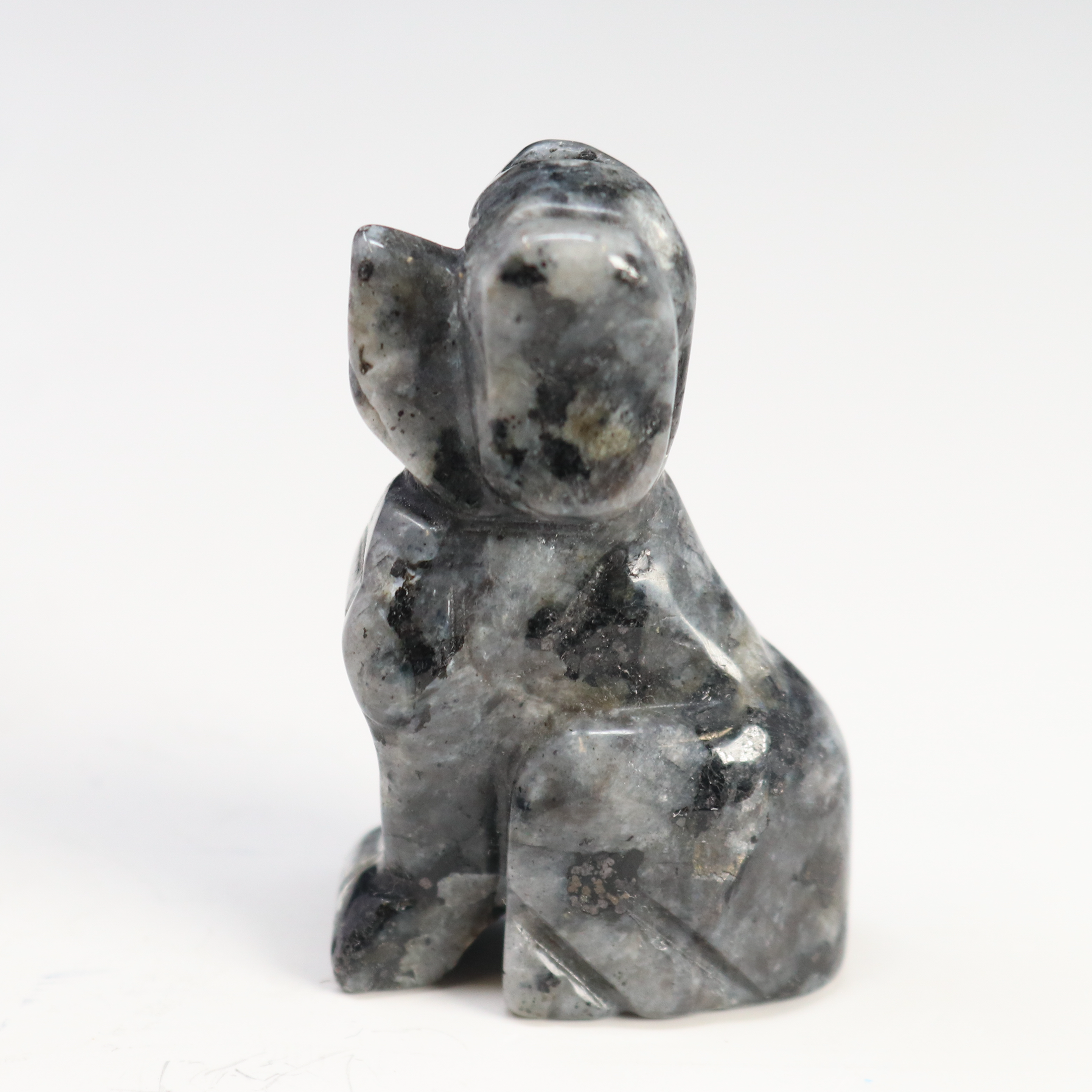 Larvikite Dog Carving