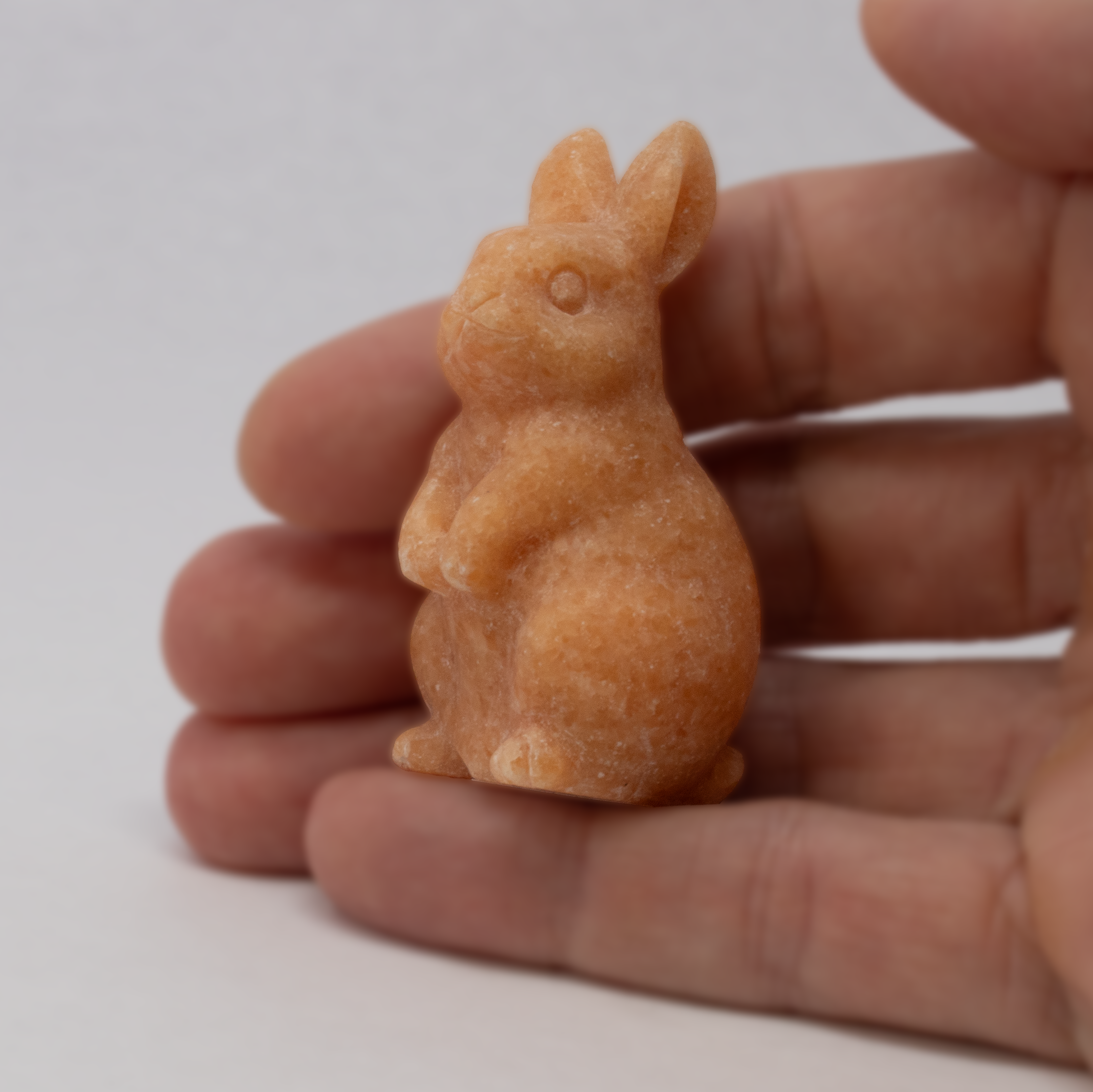 Orange Calcite Rabbit Carving