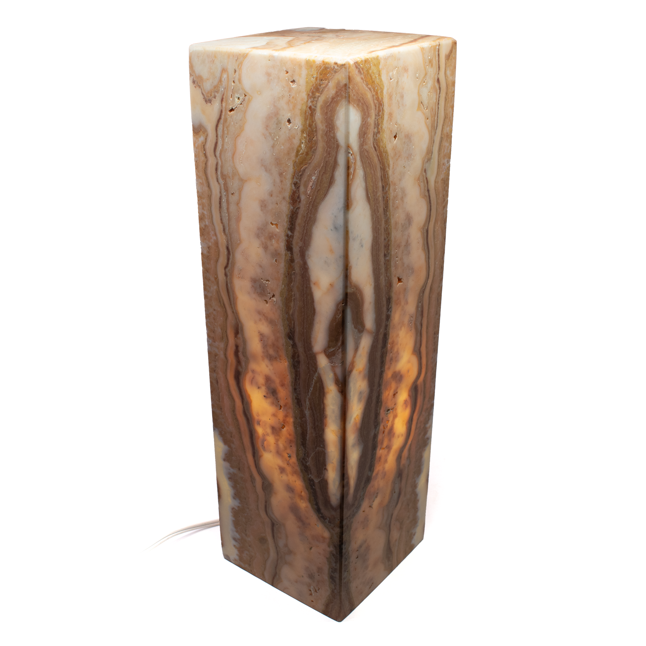 Golden Café Onyx Pedestal Luminary