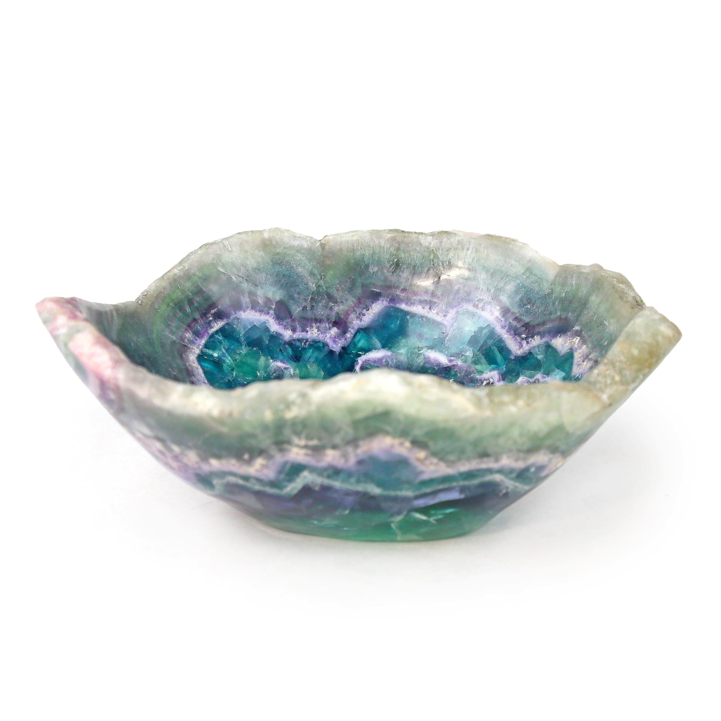 Fluorite Vessel with Organic Frosted Edge from Mexico