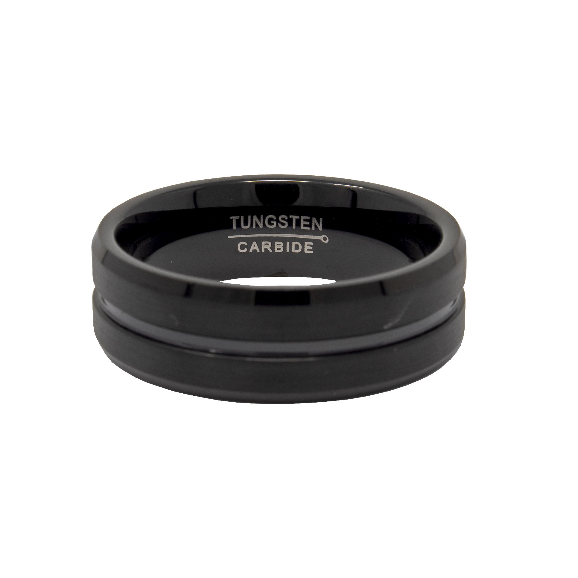 Tungsten Ring Size 11 Black with Center Groove