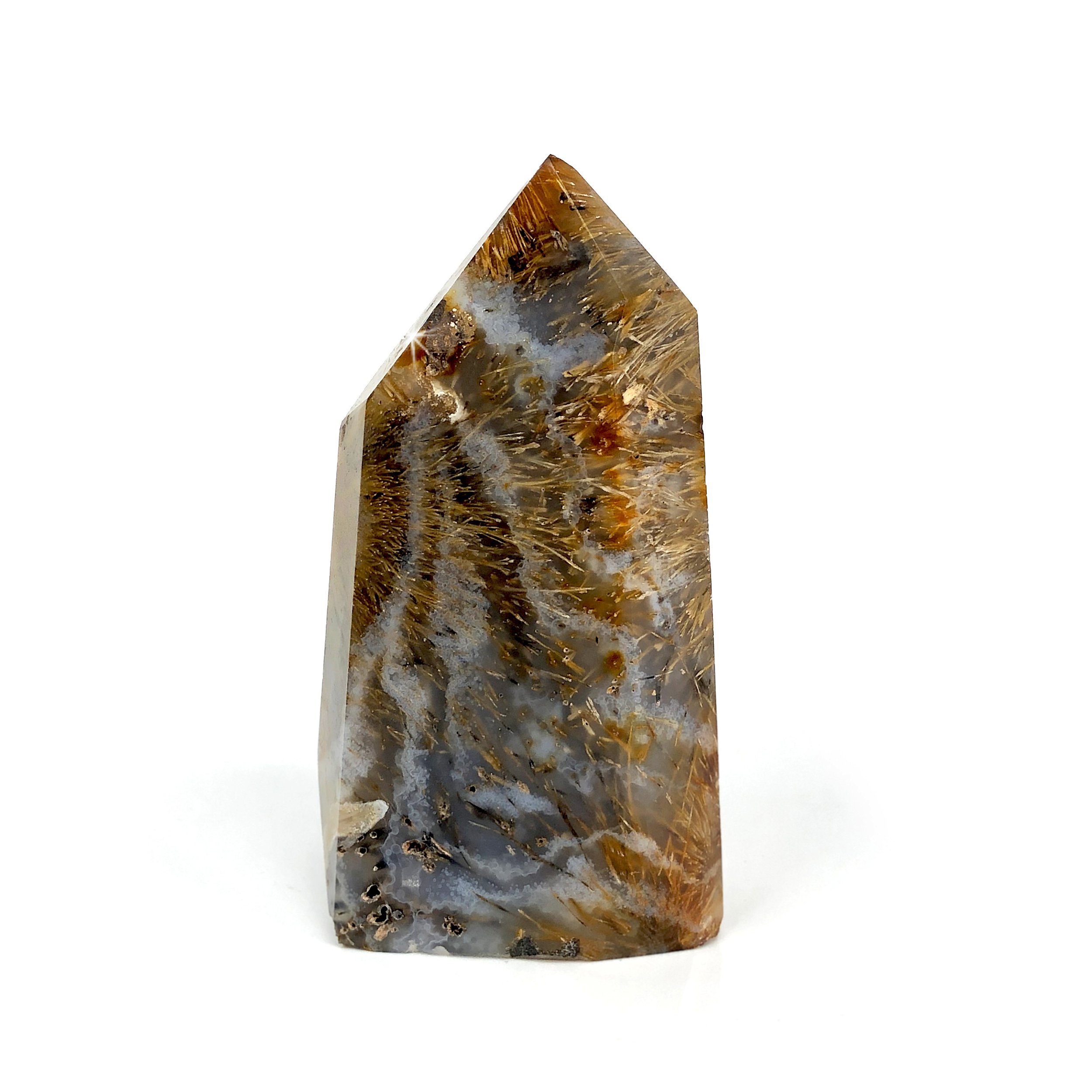 Dendritic Tiger Agate Tower Point
